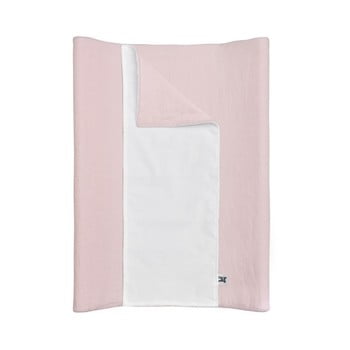 Saltea impermeabilă din in pentru schimbat BELLAMY Dusty Pink, 50 x 70 cm, roz