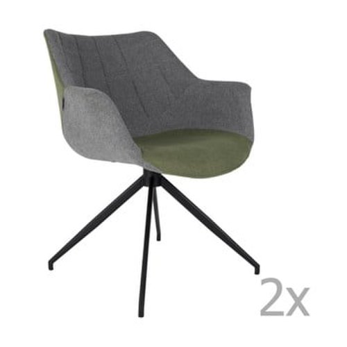 Set 2 scaune Zuiver Doulton, gri - verde