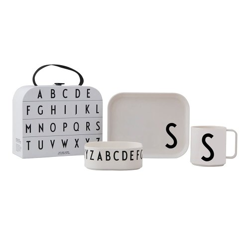 Set de luat masa pentru copii din 3 piese cu valiză Design Letters Classics S