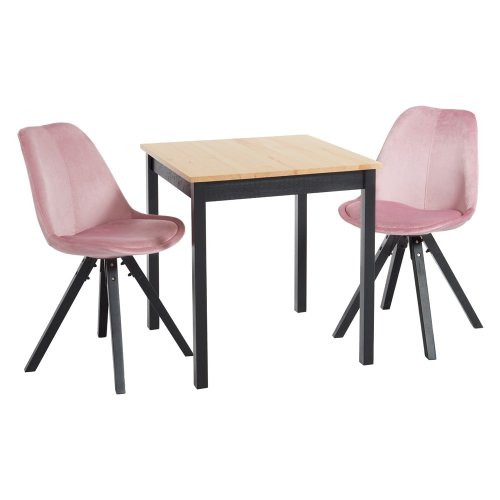 Set dining loomi.design cu masă Sydney și scaune Dima, roz