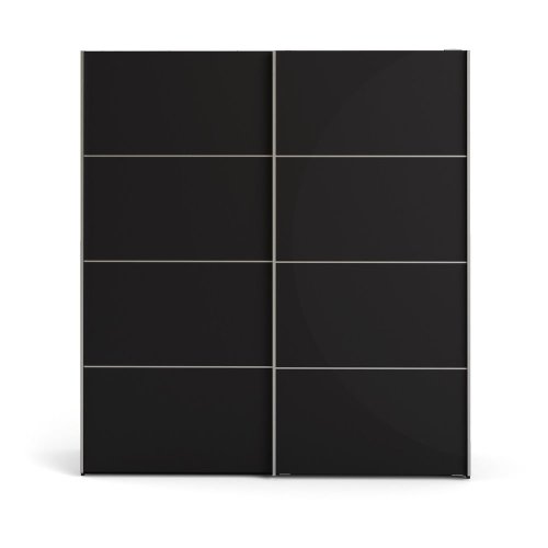 Șifonier cu uși glisante Tvilum Verona, 182x202 cm, negru