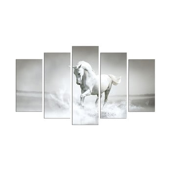 Tablou din mai multe piese White Horse, 110 x 60 cm