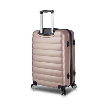 Valiză cu roți și port usb my valice colors ressno large, roz