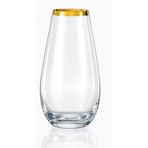 Vază din sticlă Crystalex Golden Celebration, înălțime 24,5 cm