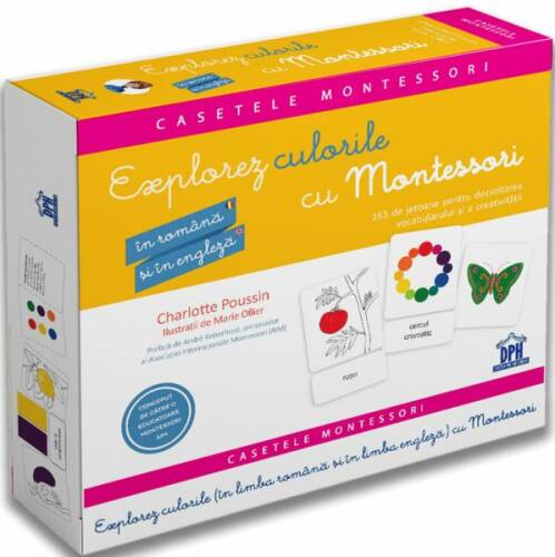 Explorez culorile cu Montessori. 163 de jetoane pentru dezvoltarea vocabularului și a creativității (în română și engleză)