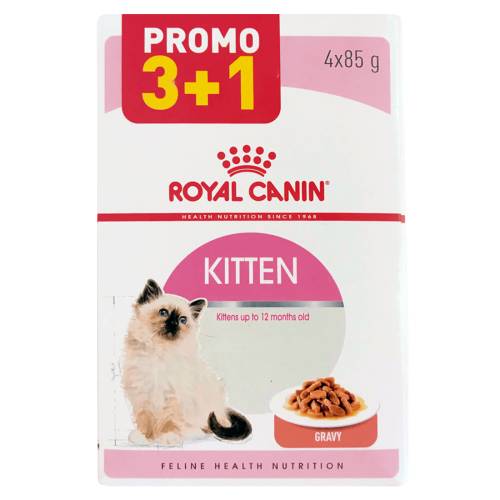 Hrana umeda pentru pisici Royal Canin Kitten Instinctive 85g Set plicuri 3+1