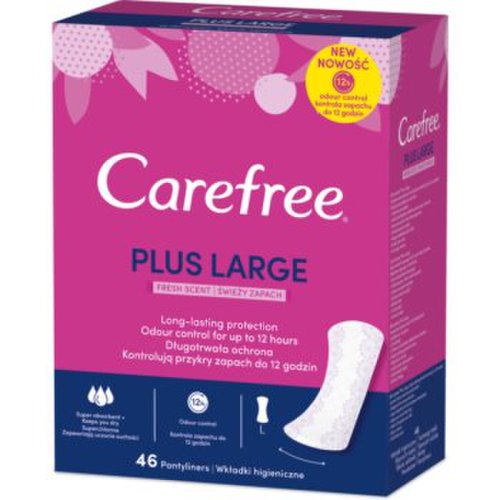 Carefree plus large fresh scent absorbante