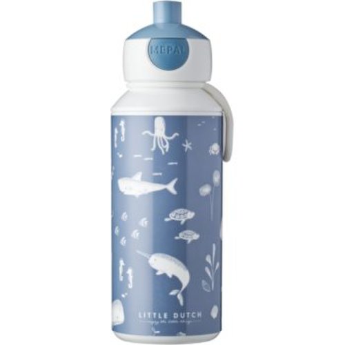 Little Dutch Drinking Bottle Pop-up Ocean Blue biberon pentru copii cu pai