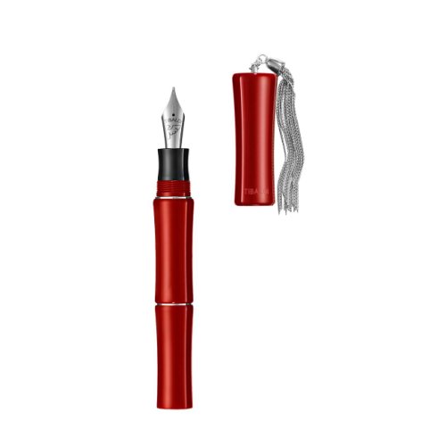 Bamboo Lipstick Red Resin Fountain Pen - M