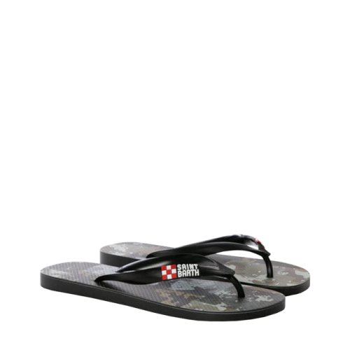 Man Flip Flops With Camouflage Patch 40/41