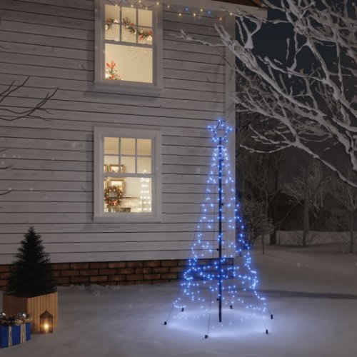Brad de Crăciun, 200 LED-uri albastre, cu țăruș, 180 cm