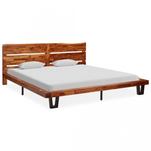 Cadru de pat cu margini naturale, 200 cm, lemn masiv de acacia