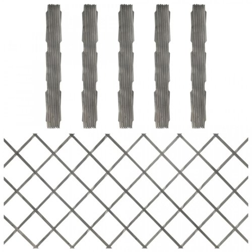 Garduri cu zăbrele, 5 buc., gri, 180x80 m, lemn masiv de brad