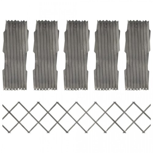 Garduri din spalier, 5 buc., gri, 180x30 cm, lemn masiv de brad