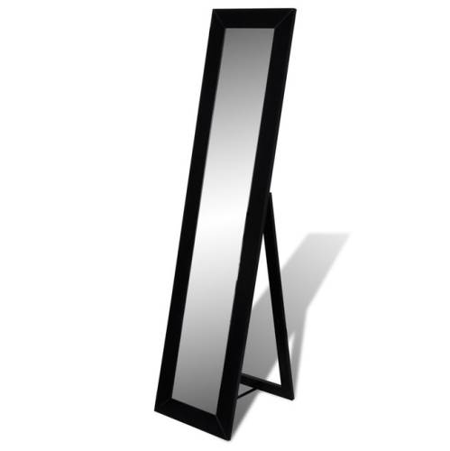Oglindă cu suport înaltă dreptunghiulară cu ramă neagră