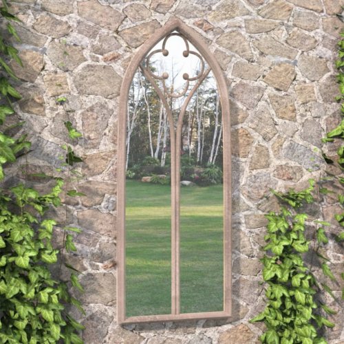 Oglindă de grădină, nisipiu, 70x30 cm, fier pentru uz exterior
