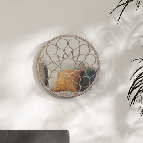 Casa Practica - Oglindă, nisipiu, 40x3 cm, fier, rotundă, utilizare în interior