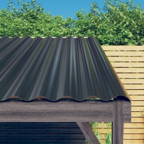 Panouri de acoperiș 12 buc. oțel vopsit antracit 60x36 cm