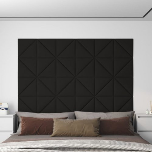 Panouri de perete 12 buc. negru 30x30 cm țesătură 1,08m²