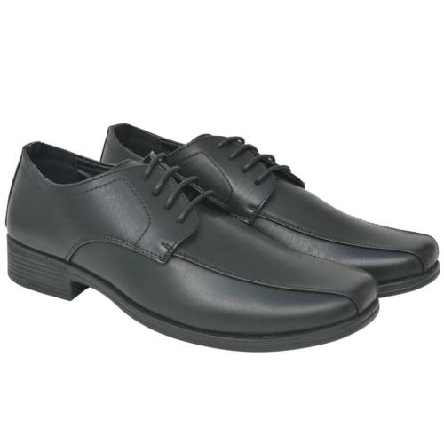 Pantofi bărbătești cu șiret, piele PU, negru, mărimea 41