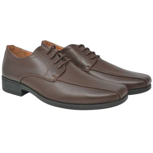 Pantofi business bărbați, cu șiret, maro, mărime 44, piele PU