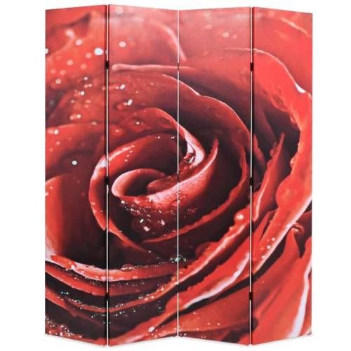 Paravan de cameră pliabil, 160 x 170 cm, trandafir roșu
