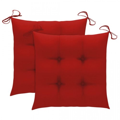 Perne de scaun, 2 buc., roșu, 40 x 40 x 7 cm, material textil
