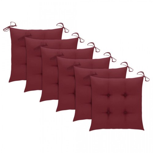 Perne de scaun, 6 buc., roșu vin, 50 x 50 x 7 cm, textil