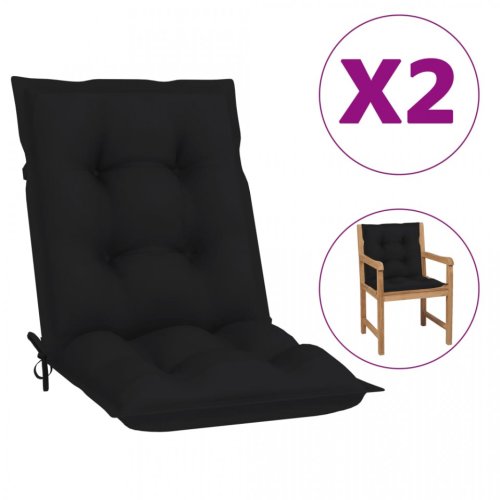 Perne pentru scaun de grădină, 2 buc., negru, 100x50x7 cm