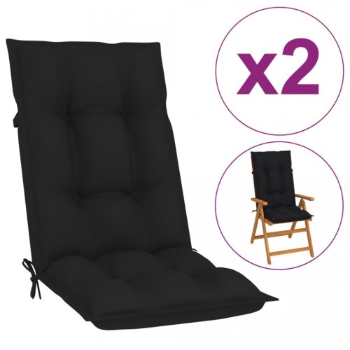 Perne pentru scaun de grădină, 2 buc., negru, 120x50x7 cm