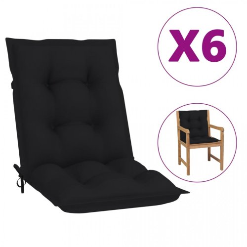 Perne pentru scaun de grădină, 6 buc., negru, 100 x 50 x 7 cm