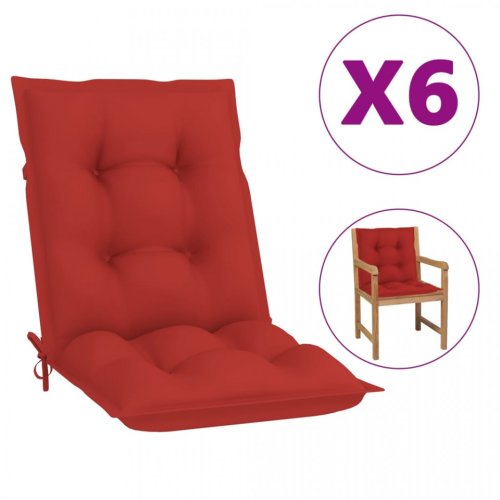 Perne pentru scaun de grădină, 6 buc., roșu, 100 x 50 x 7 cm