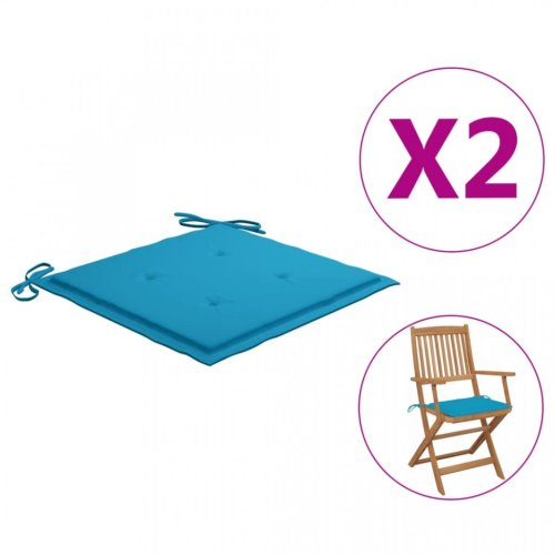 Perne scaun de grădină, 2 buc., albastru, 40x40x4 cm, textil