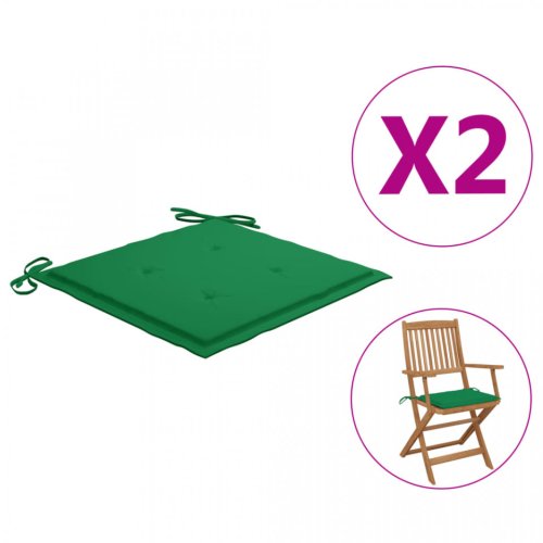 Perne scaun de grădină, 2 buc., verde, 40x40x4 cm, textil