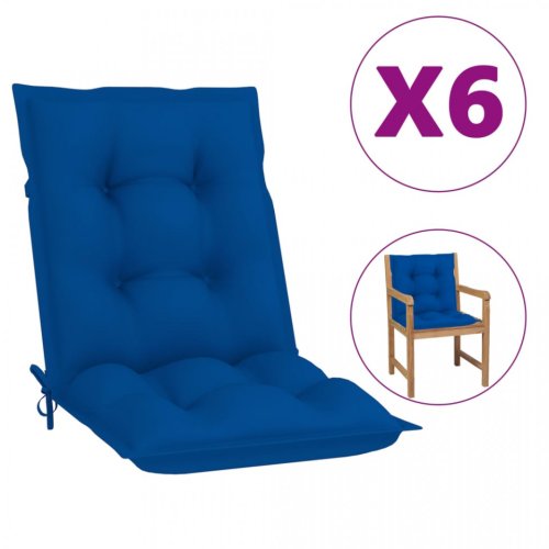 Perne scaun de grădină, 6 buc., albastru regal, 100 x 50 x 7 cm