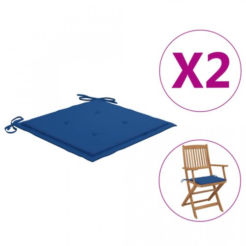 Perne scaun grădină, 2 buc., albastru regal, 40x40x4 cm, textil