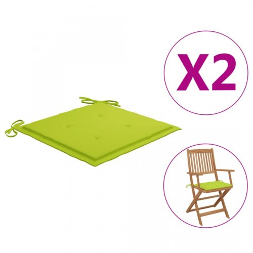 Perne scaun grădină, 2 buc., verde aprins, 40x40x4 cm, textil
