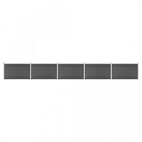 Set de panouri de gard, negru, 872 x 105 cm, WPC