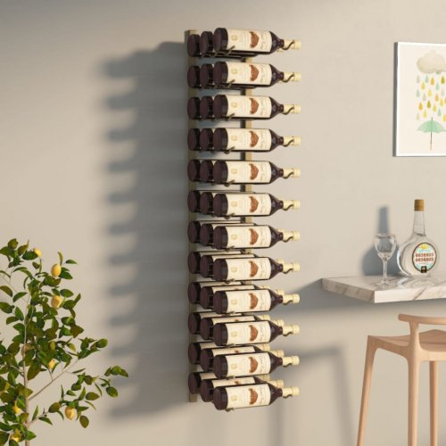 Casa Practica - Suport sticle de vin, de perete, 36 sticle, auriu, fier