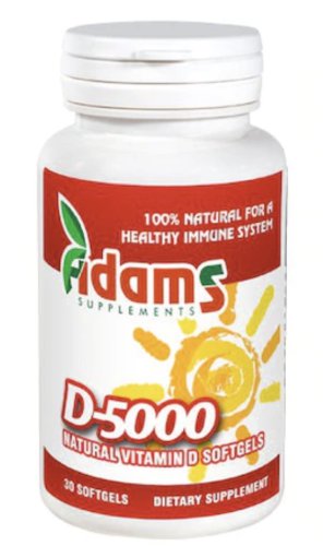 Vitamina D-5000 Naturala 30cps - Adams