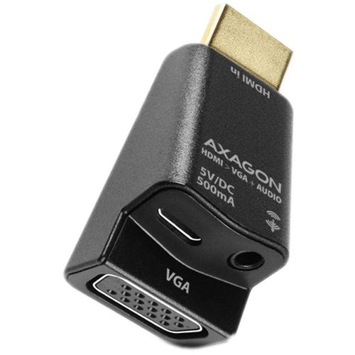 Adaptor AXAGON RVH-VGAM, HDMI 1.4 - VGA/Jack 3.5mm (Negru)