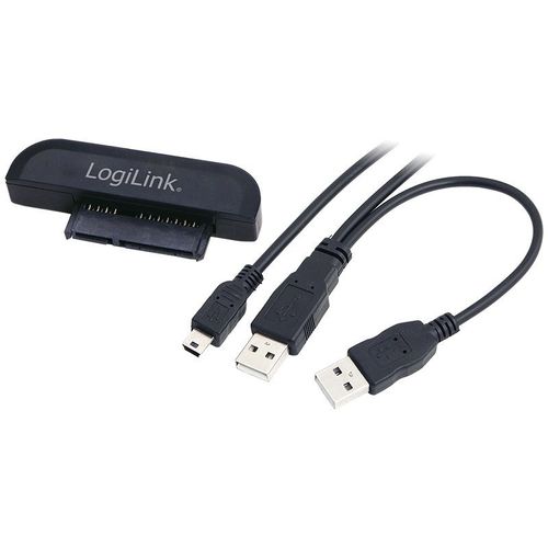 Adaptor LOGILINK AU0011A, USB 2.0 - SATA, 6cm, USB suplimentar pentru extra power (Negru)