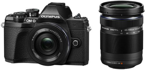 Aparat Foto Mirrorless Olympus E-M10 MARK III Pancake Double Zoom, 16.1 MP, Filmare 4K, WI-FI (Negru) + Obiectiv