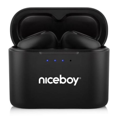 asti True Wireless Niceboy HIVE Podsie 3, Bluetooth, Noise Reduction, Microfon, asistent vocal, mod Gaming, aplicatie mobila, Touch Control, IP54, incarcare rapida, autonomie de pana la 35 ore (Negru)