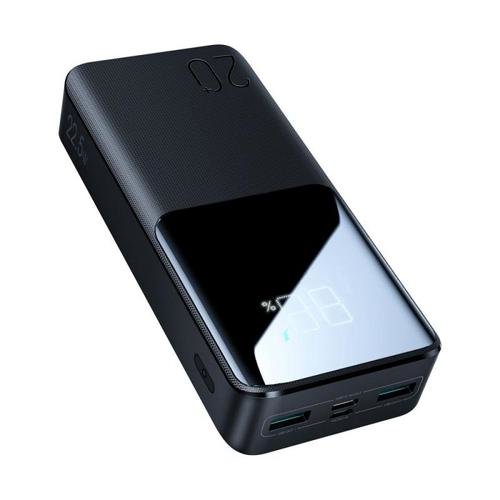 Baterie externa portabila Joyroom JR-QP192 20000 mAh, 22.5W, 4 Porturi, Display LED, Cablu USB-C inclus (Negru)