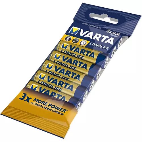 Baterii Alcaline VARTA Longlife Extra AA, 8 buc