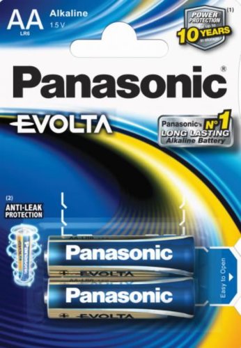 Baterii Foto Alkaline Panasonic Lr6Ege Evolta, 2 Buc