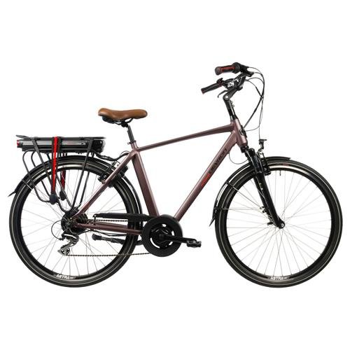 Bicicleta Electrica Devron 28221, roti 28inch, L, Viteza maxima 25 km/h, Putere motor 250 W (Maro)