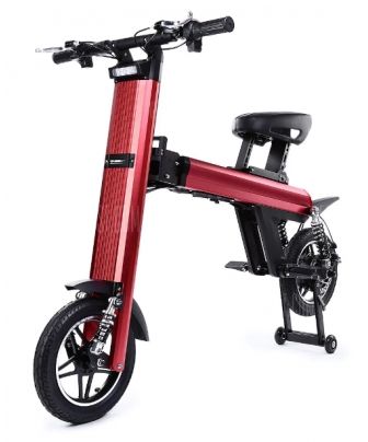 Bicicleta electrica ONEBOT T8, Viteza maxima 30 km/h, Autonomie 40-60 km, Motor 250 W, Far LED, Claxon puternic, Baterie Panasonic (Rosu)
