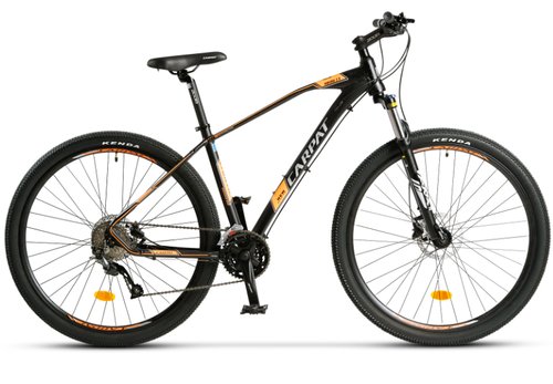 Bicicleta MTB-HT CARPAT C2989H, roti 29inch, 27 viteze, Transmisie SHIMANO, Cadru Aluminiu, Frane Hidraulice (Negru/Portocaliu)